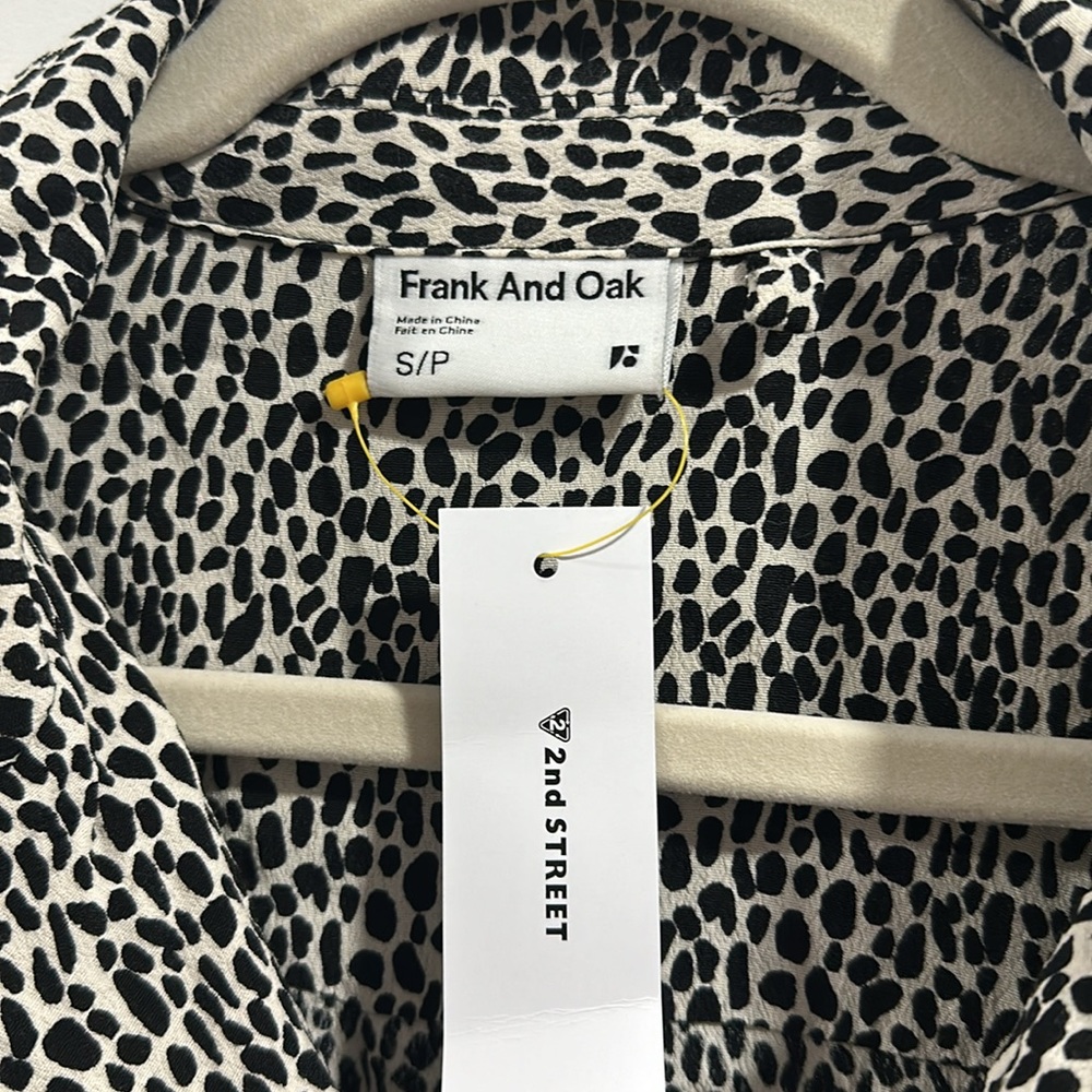 NWT Frank and Oak Womens Animal Print Blouse - Picture 3 of 5